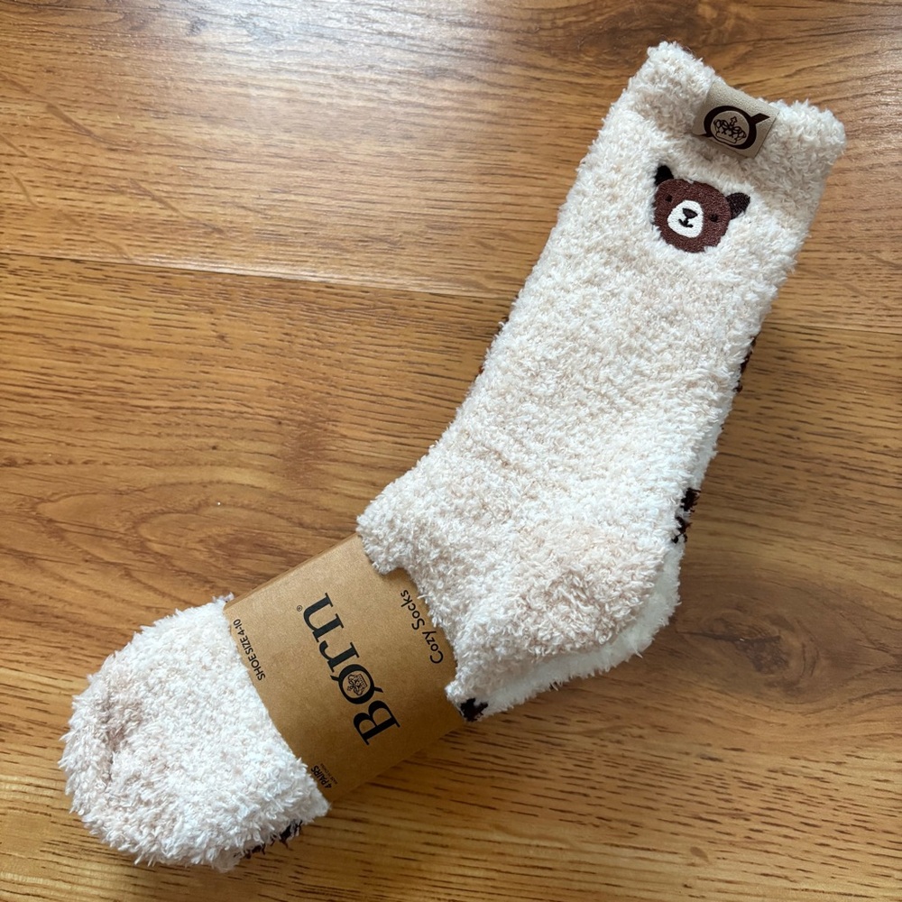 BORN 4pk Teddy Bear Cozy Socks NWT